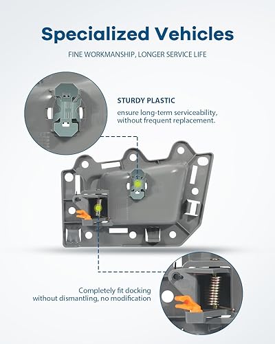Miniatura 6 de Manija de puerta interior, manija de puerta trasera del lado derecho del pasajero, repuesto para Jeep 2005-2010 para Grand Cherokee, 1 manija gris