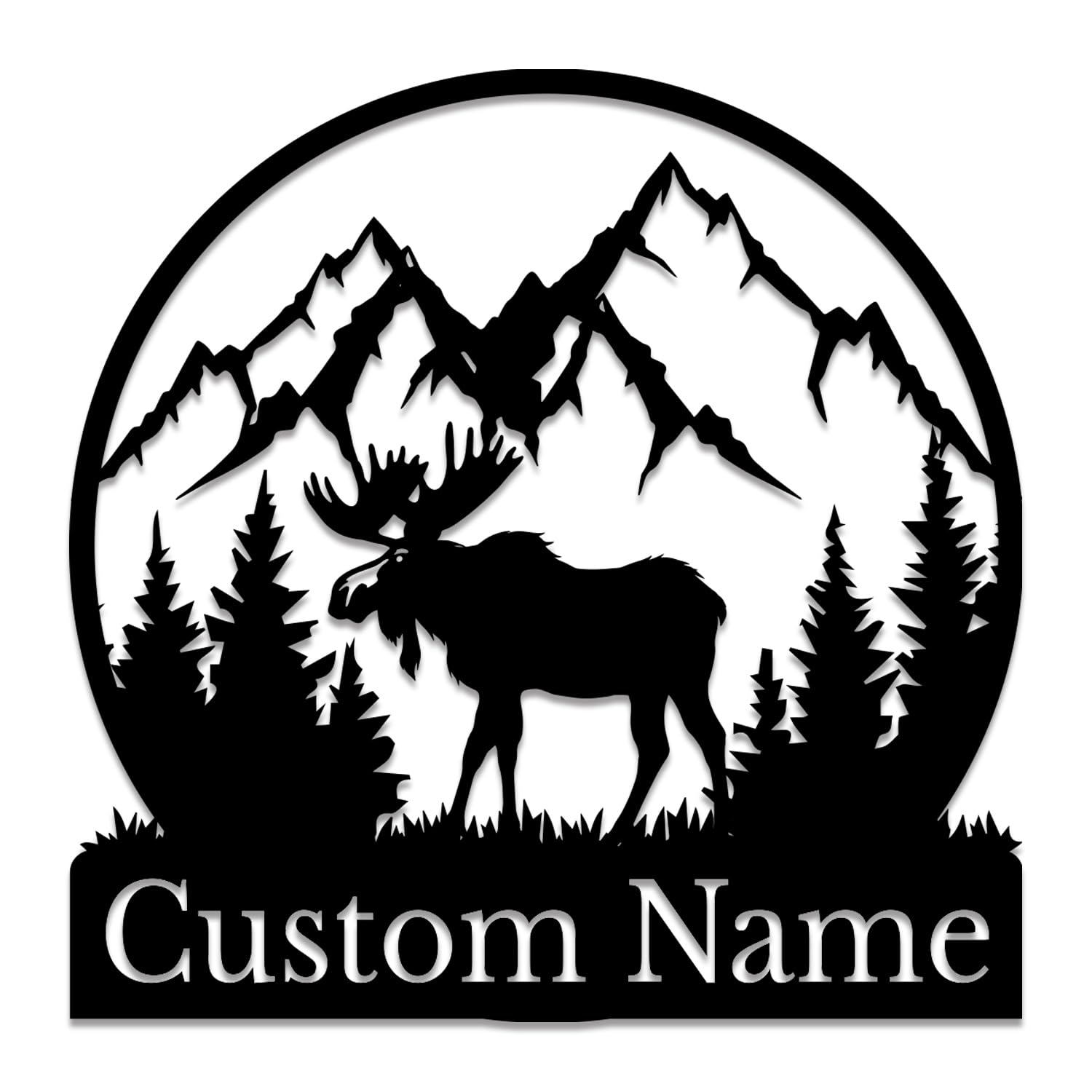 Personalized Custom Moose Metal Wall Decoration, Personalized Moose Decor, Personalized Moose Metal Sign, Custom Moose Metal Wall Art, Garden Moose Name Decor Sign, Moose Yard Decor (Moose D)