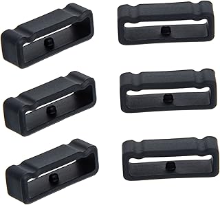 6 peças de pulseira com fivela de anel de silicone, pulseira de relógio inteligente, pulseira de relógio, portátil, argolas, pulseira de relógio, acessório profissional, peças de relógio, pulseiras de relógio, suprimentos principais, Preto, 2.8x1.8cm, centímetro