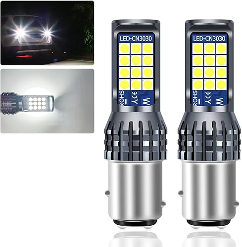 Teguangmei 1157 - Bombilla LED de freno, superbrillante 24-SMD blanco 2057 2357 7528 BAY15D bombillas LED para automóviles y camiones de repuesto de