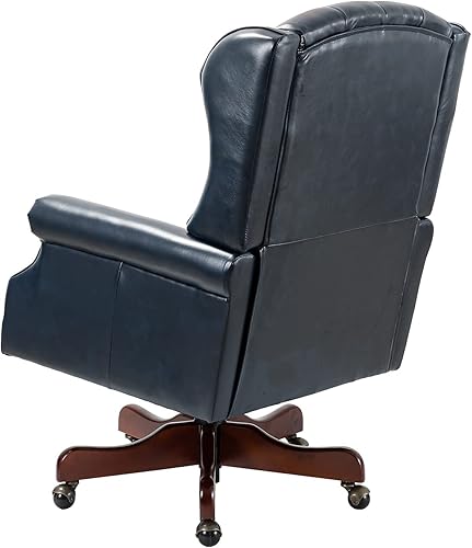 Miniatura 6 de HULALA HOME Managerial - Silla de oficina giratoria ejecutiva con altura ajustable, respaldo copetudo y ribete de cabeza de clavo, silla de