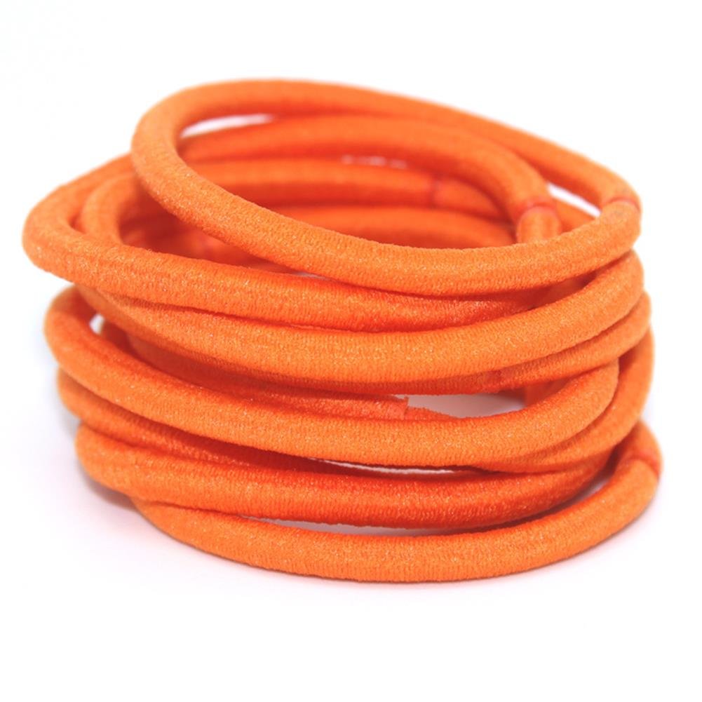 La Tartelette 4 mm Elastic Bands Hair Ties Children Rubber hair headbands - 100 Pcs (Orange)