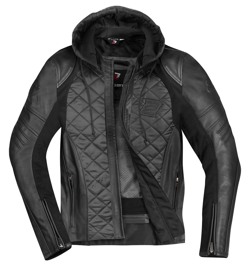 Bogotto Radic Motorrad Leder-/Textiljacke, schwarz, S
