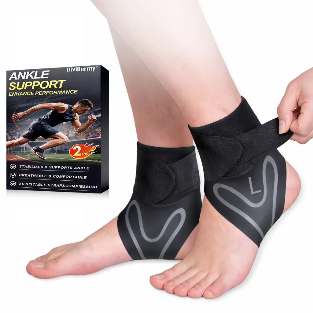 Chevillère Entorse Sport Maintien, Bandage Pied Ajustable Compression Deux Pieds