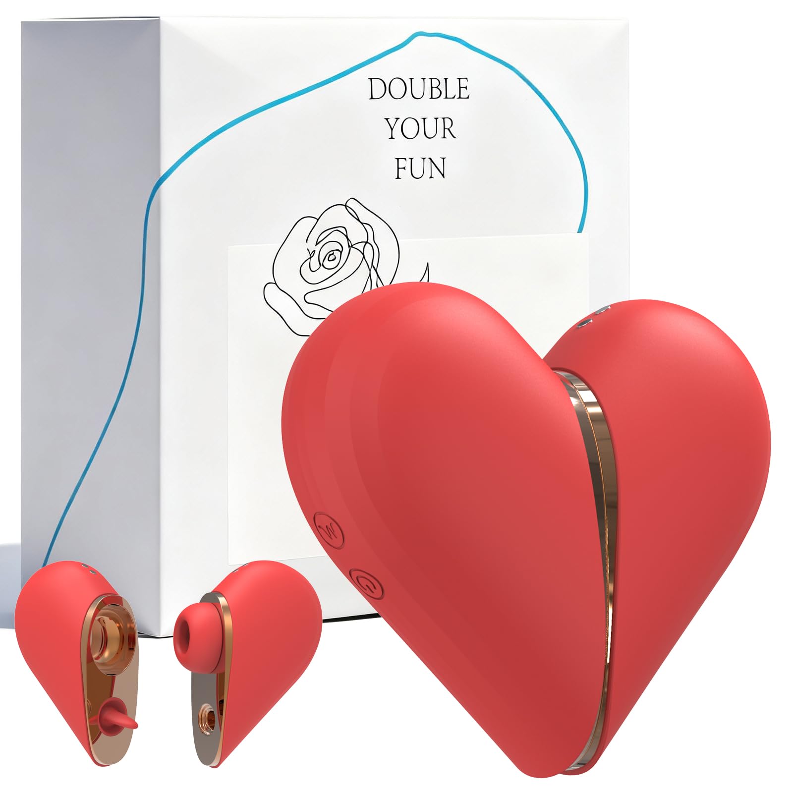Jouets sexuels vibrants pour femmes - Zungenvibrateur avec Nippelsauger 3 en 1 - Vibrateur Clitoridien & G-Spot, Apparence Discrète, Plusieurs Vitesses de Vibration (rouge)