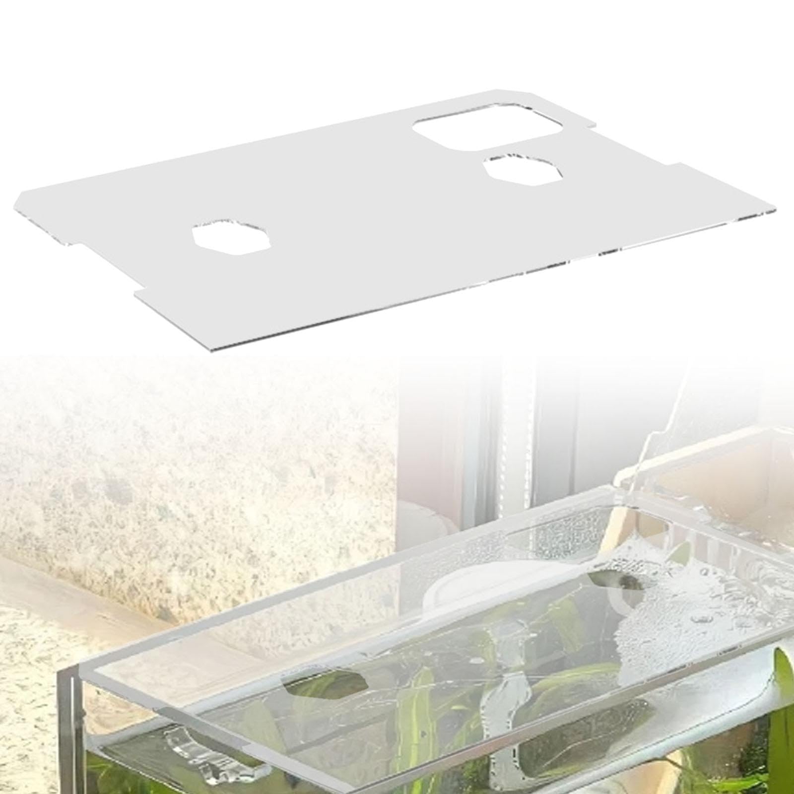 Sharplace Tapa de Acuario, Tapa de Acuario Anti-Salto para Acuarios Sin Barras Centrales, Fácil Instalación, Bricolaje, con Ventana de Alimentación