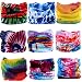 KALILY 9PCS Headband Bandana - Versatile TIE DYE Sports & Casual Headwear –Multifunctional Neck Gaiter, Headwrap, Balaclava, Helmet Liner, Face Mask for Camping, Running, Cycling, Fishing etc
