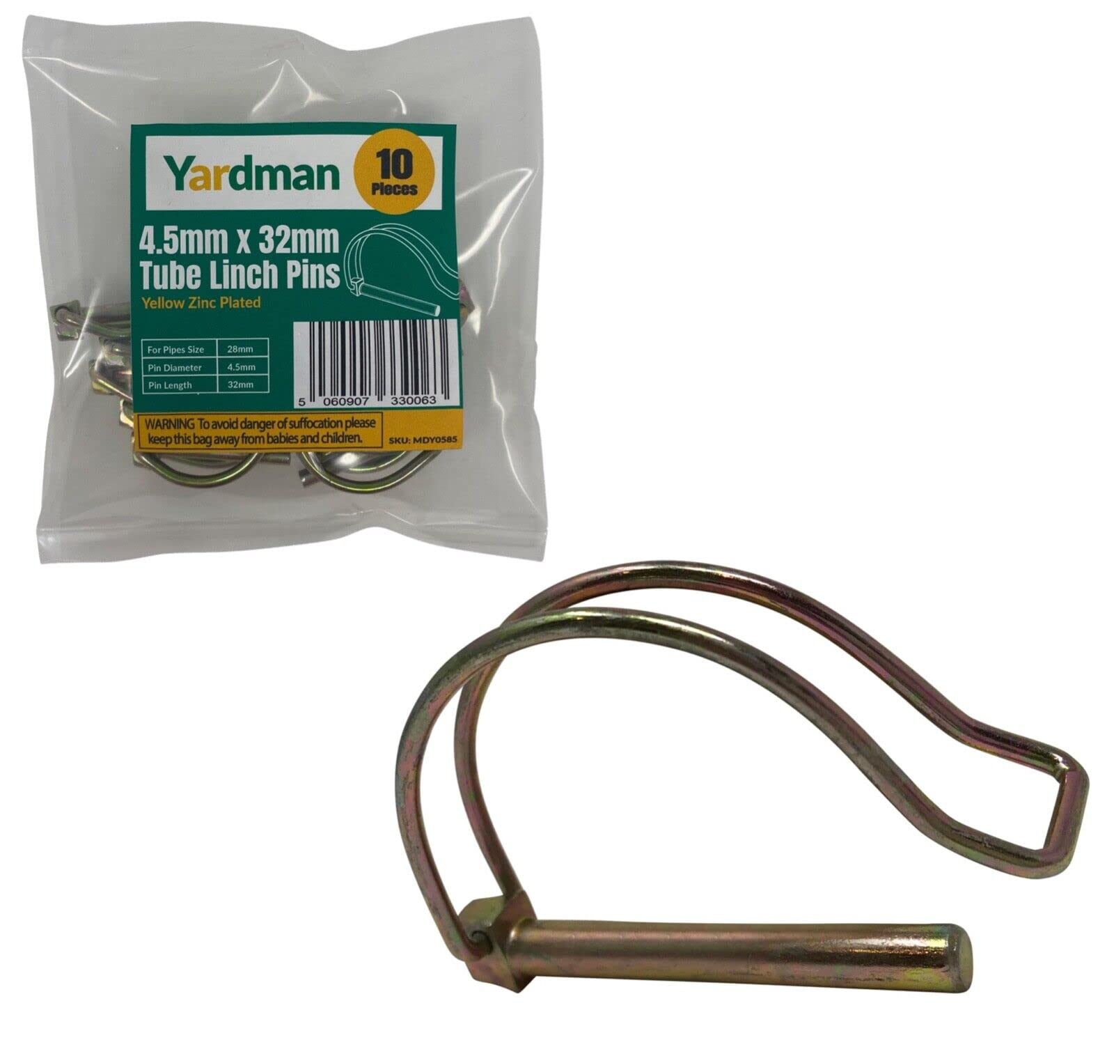 YARDMAN 10-pcs Pipe Tube Linch Lynch Pin 4.5mm x 32mm for 28mm Shaft Lock Clip