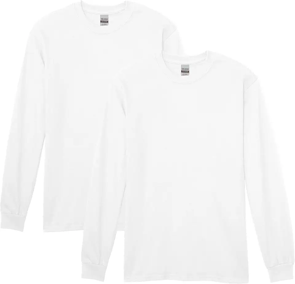 Gildan Adult Heavy Cotton Long Sleeve T-Shirt, Style G5400, 2-Pack