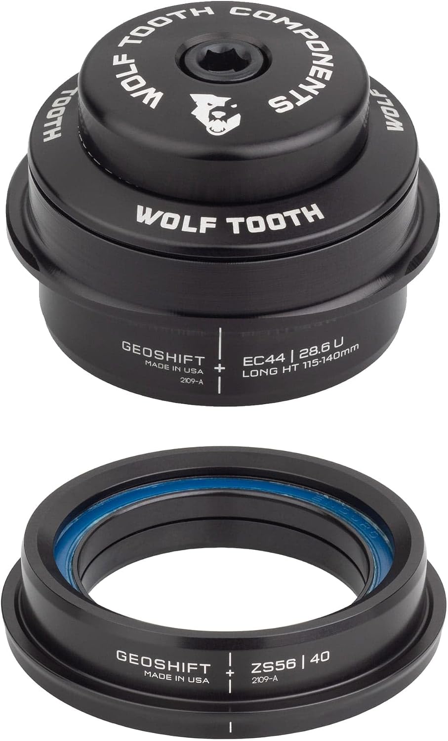 Wolf Tooth EC44 Upper ZS56 Lower GeoShift 2 Degree Performance Angle Headset Short