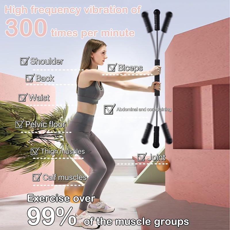 Image of Chest Expander Arm Strength Machine - Elastic Strength Twister Bar for Home Exercise - Ideal for Power Stretching, Resistance Training, Flexibility & Full Body Conditioning (1 Pcs)