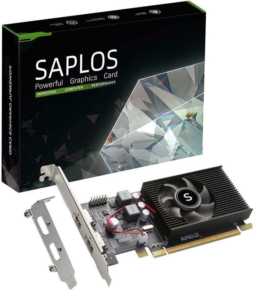 Radeon HD 6570 Graphics Card, Dual HDMI, 1G GDDR3 64-bit, Video Cards PC | 2 Displays Support, Low Profile, Computer GPU, PCI Express x16, Compatible with Windows 10/8/7/XP, 60W Power