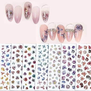 Amazon Co Jp ネイルシール 花 レーザー 3d きらきら 貼るだけ 12枚セット ネイルシール ステッカー 花柄 フラワー Diy ネイル パーツ 花びら 可愛い ビューティー