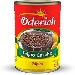 Feijão Caseiro Oderich 420G, Feijão Carioca Cozido Em Conserva, Marrom, Grãos Selecionados E Nutritivos, Fonte De Proteínas E Fibras, Textura Macia E Pronto Para Consumo, Tradição Em Qualidade Desde 1
