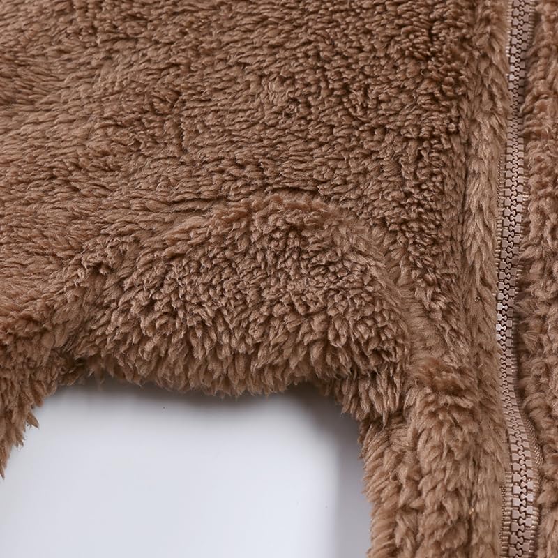 Verve Jelly Combinaison d'hiver à fermeture éclair pour bébé nouveau-né garçon fille oreilles et pieds d'ours sweat à capuche combinaison d'hiver en polaire chaude vêtements