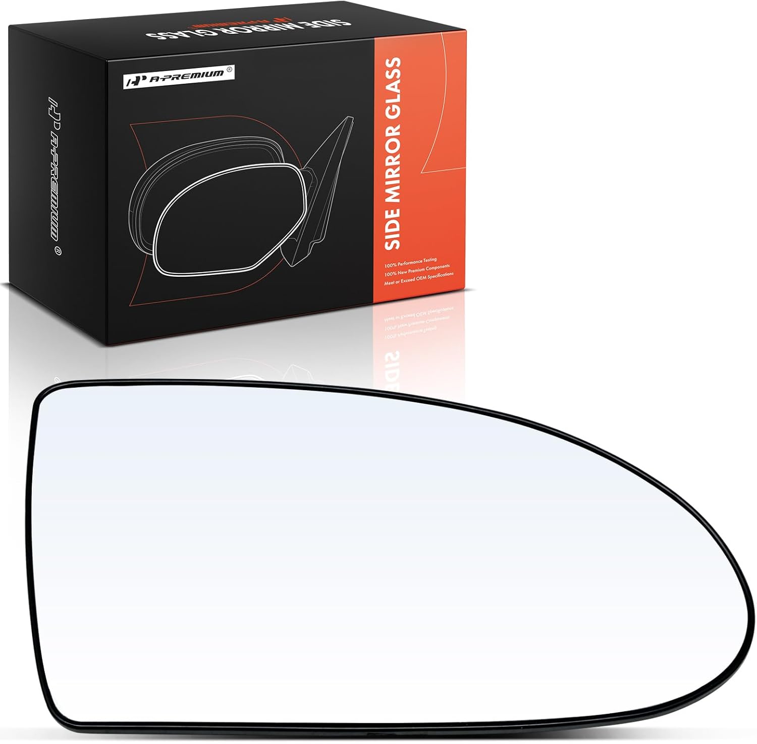 A-Premium Right Passenger Side Non-Heated Mirror Glass with Backing Plate - Compatible with Hyundai Accent 2006 2007 2008 2009 - Exterior Side View Convex Mirror