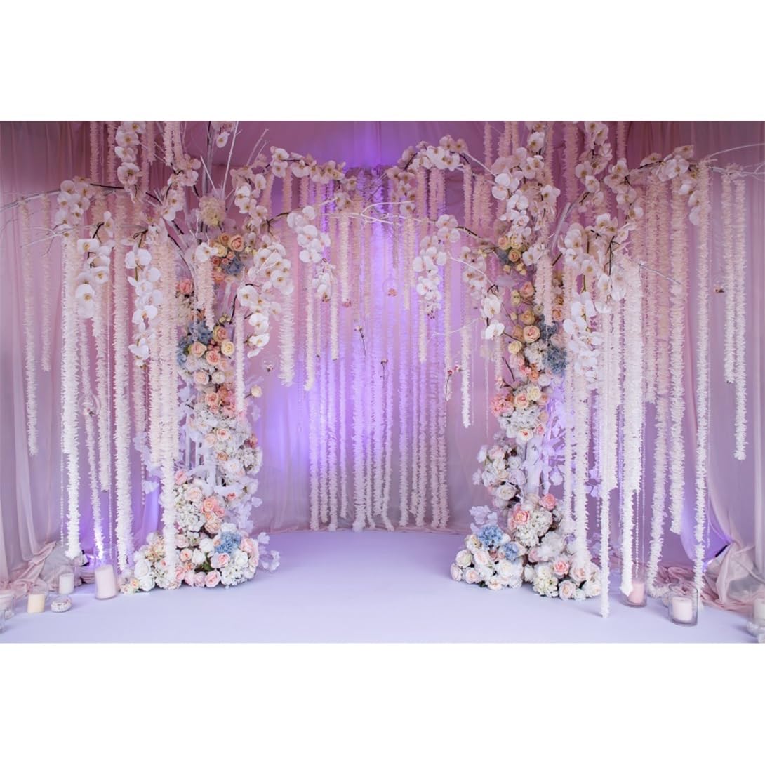 Vie Savaran 9x6ft Flower Wall Backdrop Spring Flower Arches White Hanging Floral Romantic Photography Background Party Princess Bride Wedding Birthday