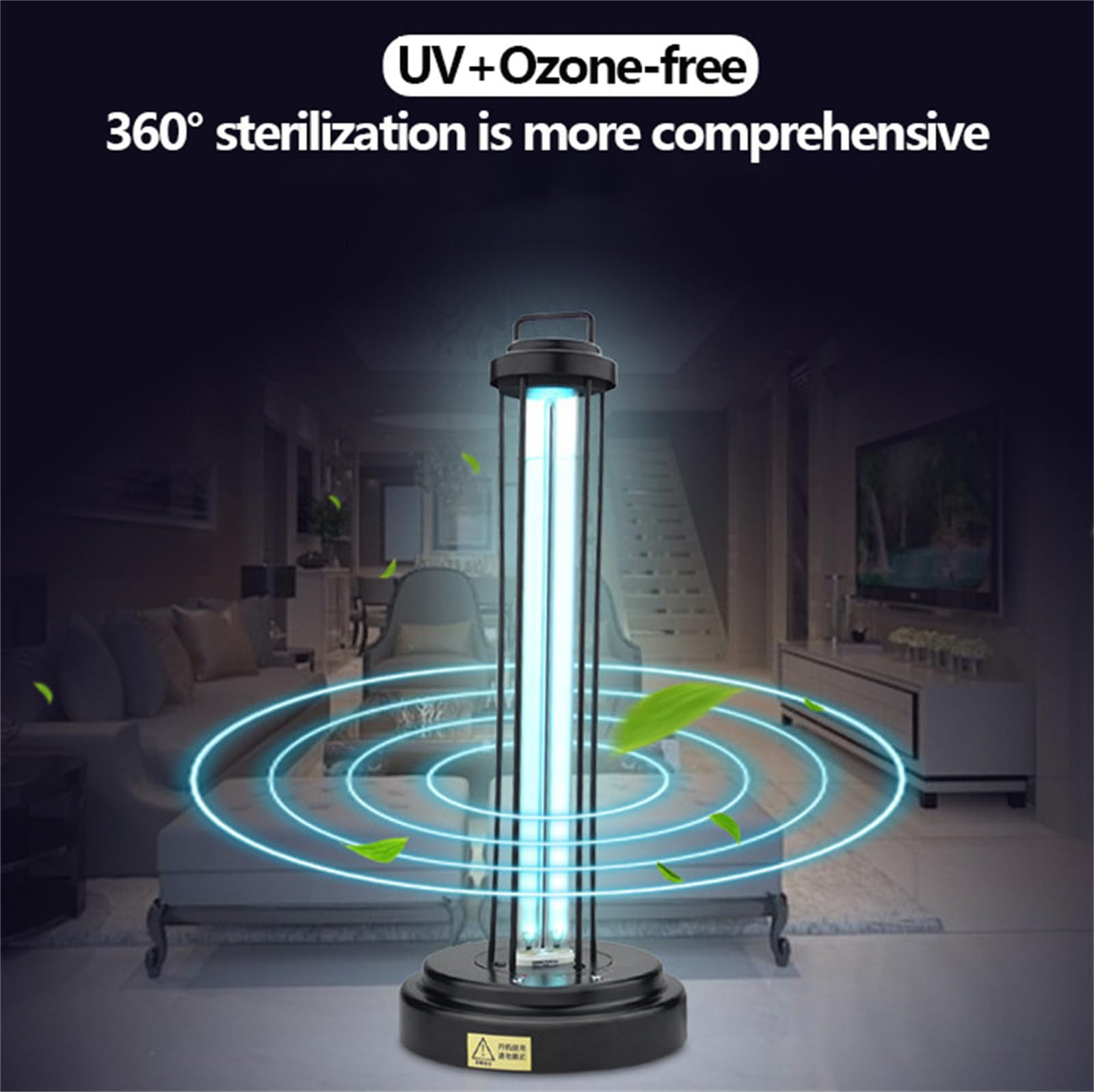 Desinfectante con luz UV y lámpara esterilizadora ultravioleta con control remoto, con temporizador de 3 engranajes de 38 W, desinfecta cada habitación de tu hogar durante 15/30/60 minutos black