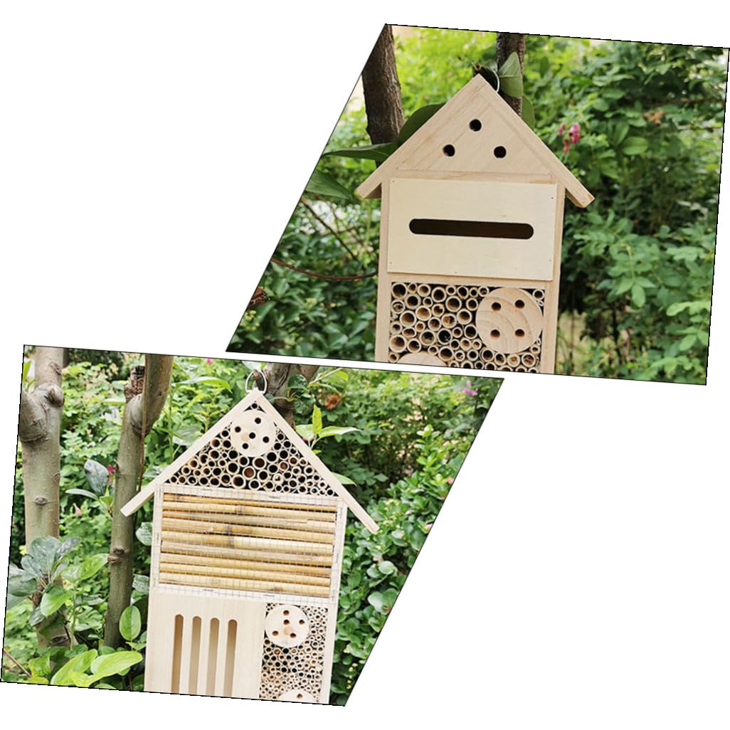 UPKOCH 2 Stück Kabine Bienenstock Garten Lebensraum Dekorative Outdoor - Nest Holz