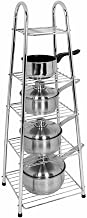 Vision4ever 5 Tier Chrome Saucepan Pot Pan Stand Rack Storage Organizer Holder Unit for Kitchen - 90cm High x 34cm Wide x 30cm Deep
