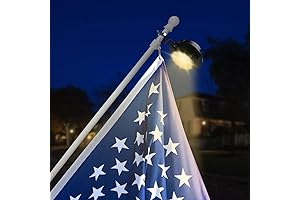 Solar Powered Flag Pole Light for 5-6-Foot Flagpoles