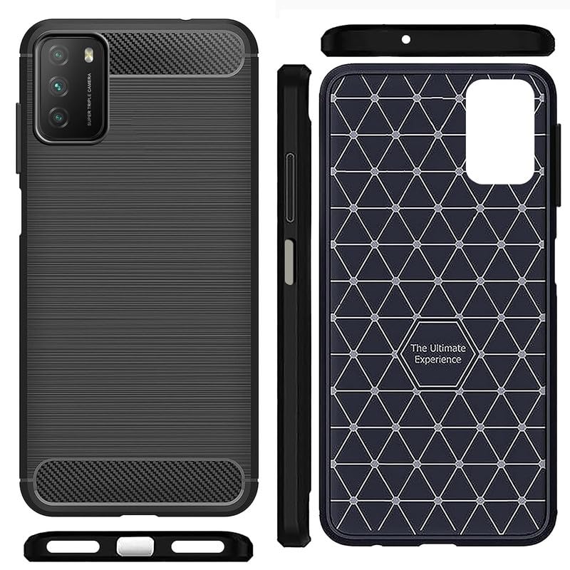 Image of Hybrid Carbon Fiber Back Case for Poco M3 (Black)