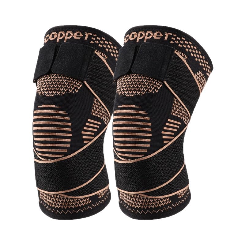 Copper Knee Pads Adjustable Non-slip Sports Pressurized Patella Protection