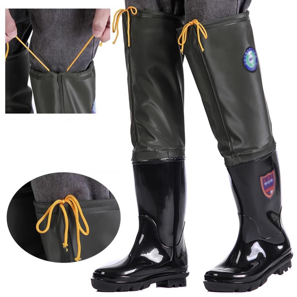Stivali A Coscia da Pesca Stivali da Pesca Impermeabili per Uomo e Donna -60 cm, Stivali da trampoliere Impermeabili in PVC, Adatti per piantare/Allevamento(40 EU)