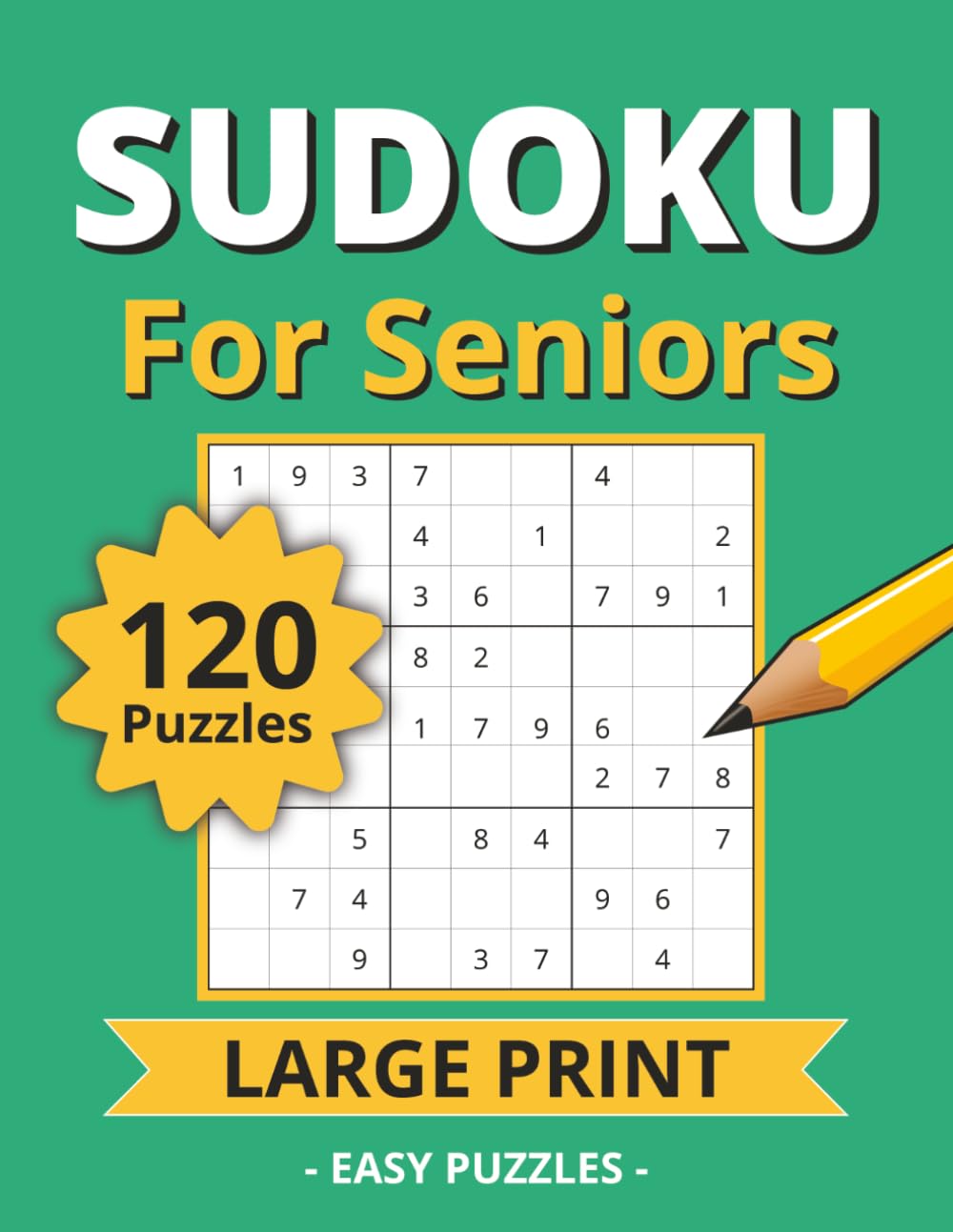 Sudoku for Seniors: 120 Easy 9x9 Sudoku Puzzles with Large Print | Puzzle Solutions Included | 8.5 x 11 Inches, 183 Pages | Gift for Senior Adults