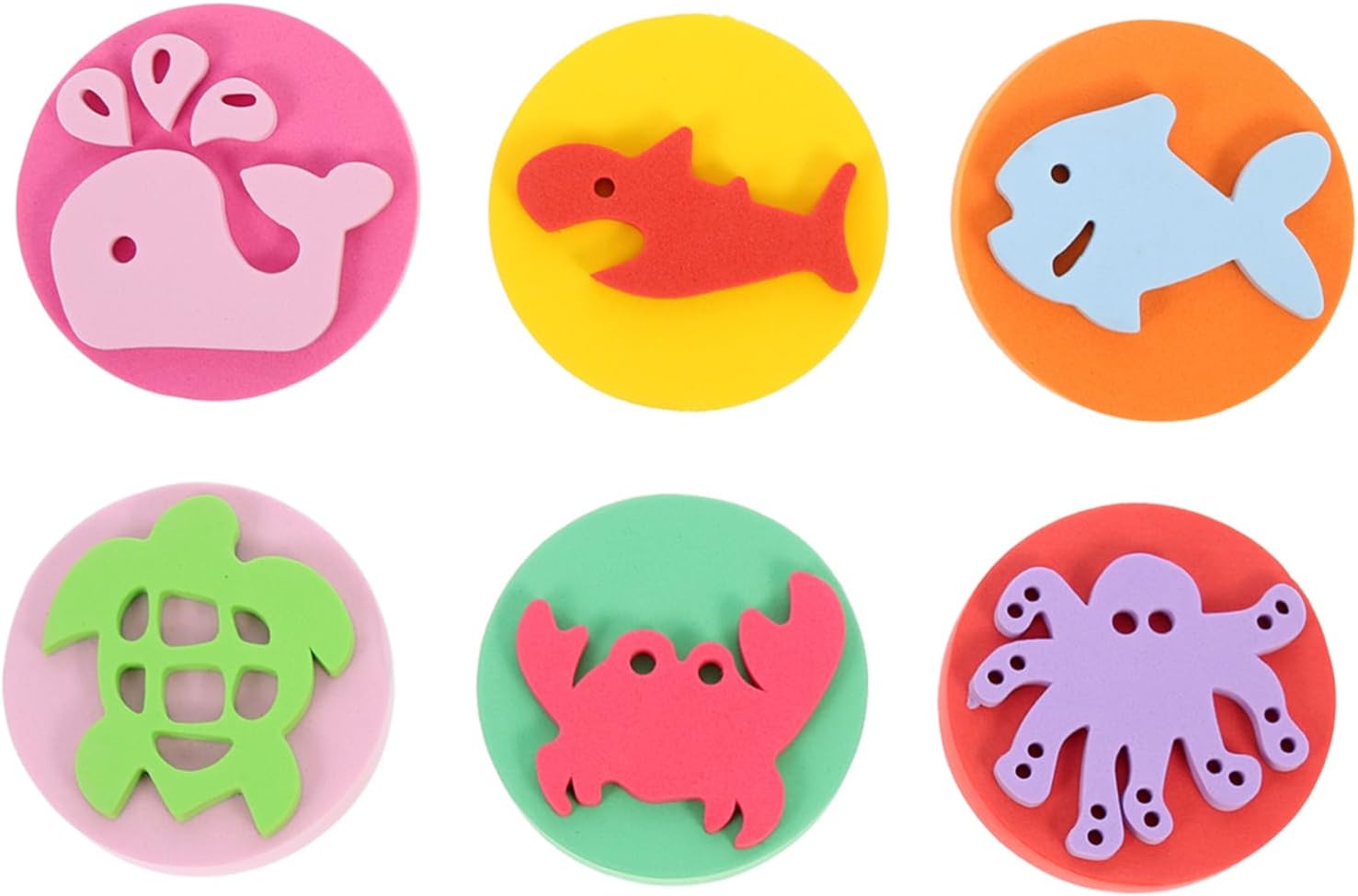 6 Pcs Eva Sponge Seal Stamps Animal Stamps Suits for Foam