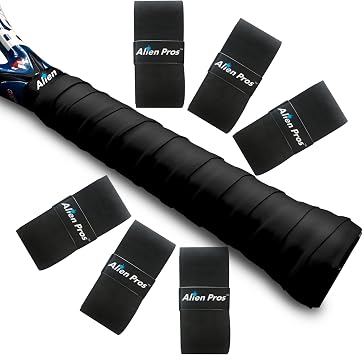 ALIEN PROS Tennis Racket Grip Tape 6 Grips Precut and Light Tac Feel Tennis Grip Tennis Overgrip Grip Tape Tennis Racket Wrap Your Racquet for High Performance 6 Grips