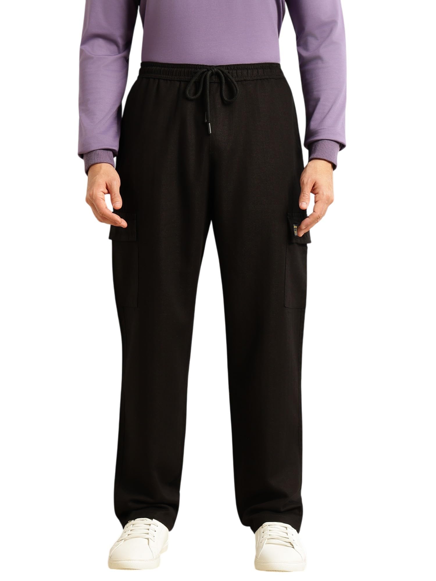 thomas scott Men Regular Fit Linen Woven Cargo Trousers | Mid-Rise Drawstring Closure | 5 Pocket Design-picture-11