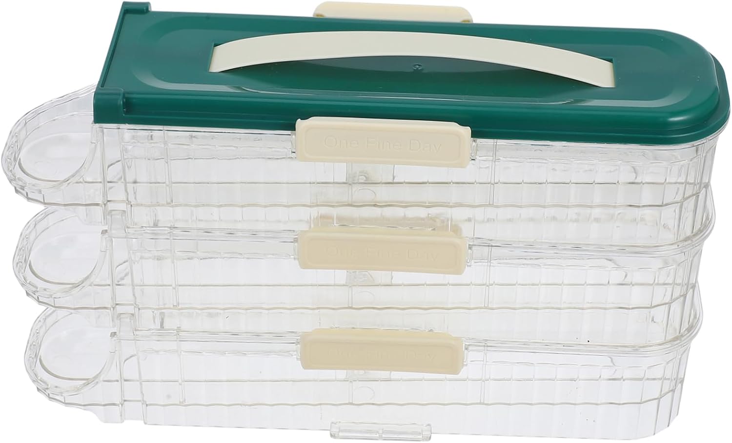 Zerodeko Automatic Rolling Egg Organizer Stackable Plastic Egg Holder for Refrigerator Space-Saving Side Door for Fresh Storage Green