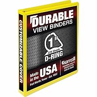 Vista 70 de Samsill Carpeta duradera de 3 anillos de 1 pulgada, fabricada en Estados Unidos, carpeta de anillos en D, cubierta transparente personalizable