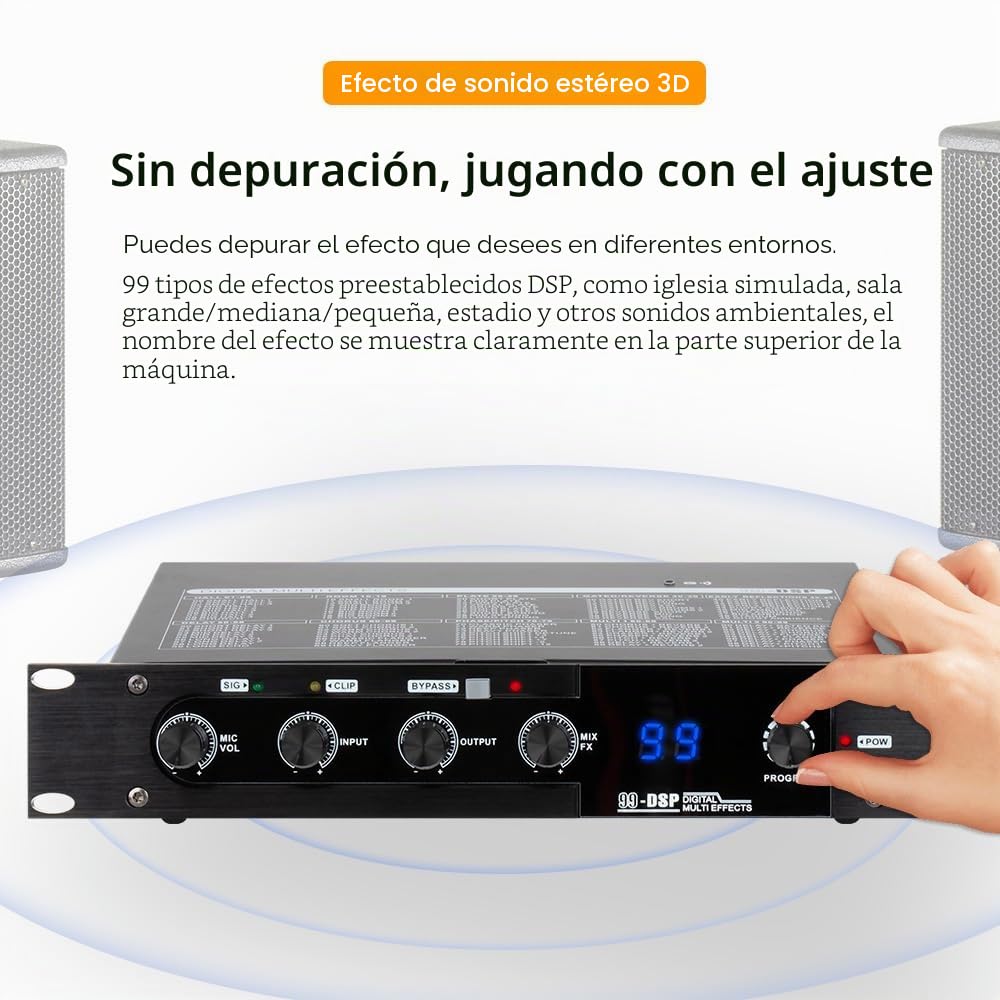 Mezclador Karaoke, Reverberador 99 DSP Efectos De Audio Digital De Sonido Estereoscópico, Micrófono KTV Con Reverberación BT Para Espectáculos Teatrales, DJ, Discursos De Negocios