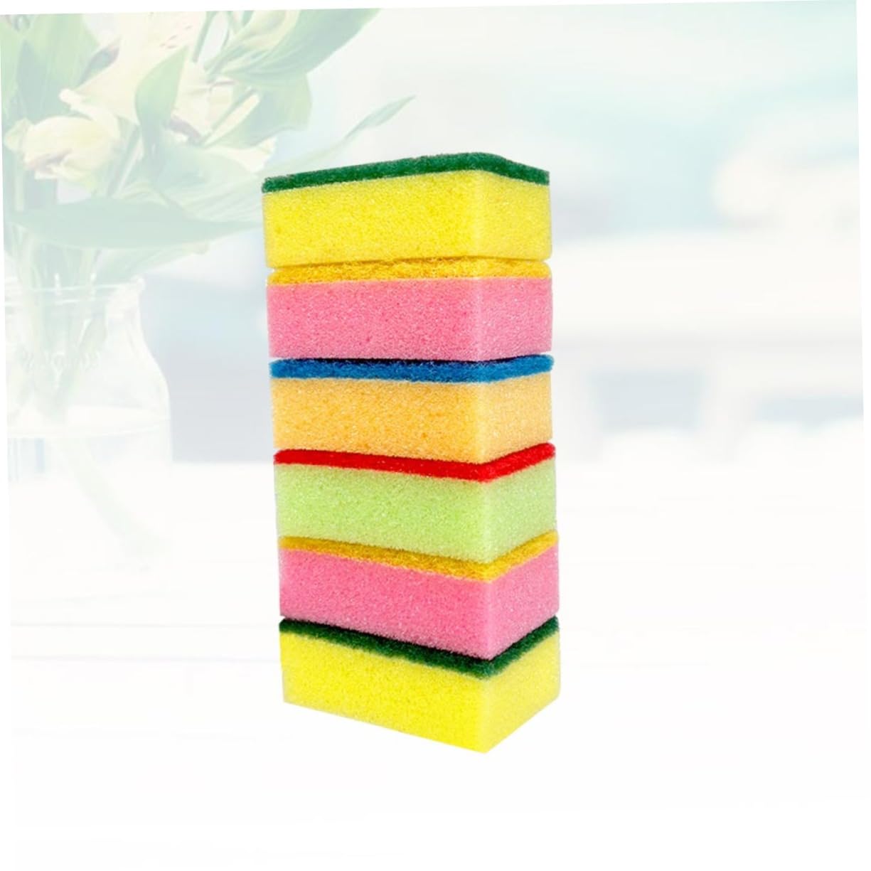 Beaupretty Lot de 10 Éponges de Nettoyage pour Vaisselle en Éponge Absorbante Surface Ondulée, Cuisine et Salle de Bain, Non Rayantes et Multi-Usage Couleur Aléatoire