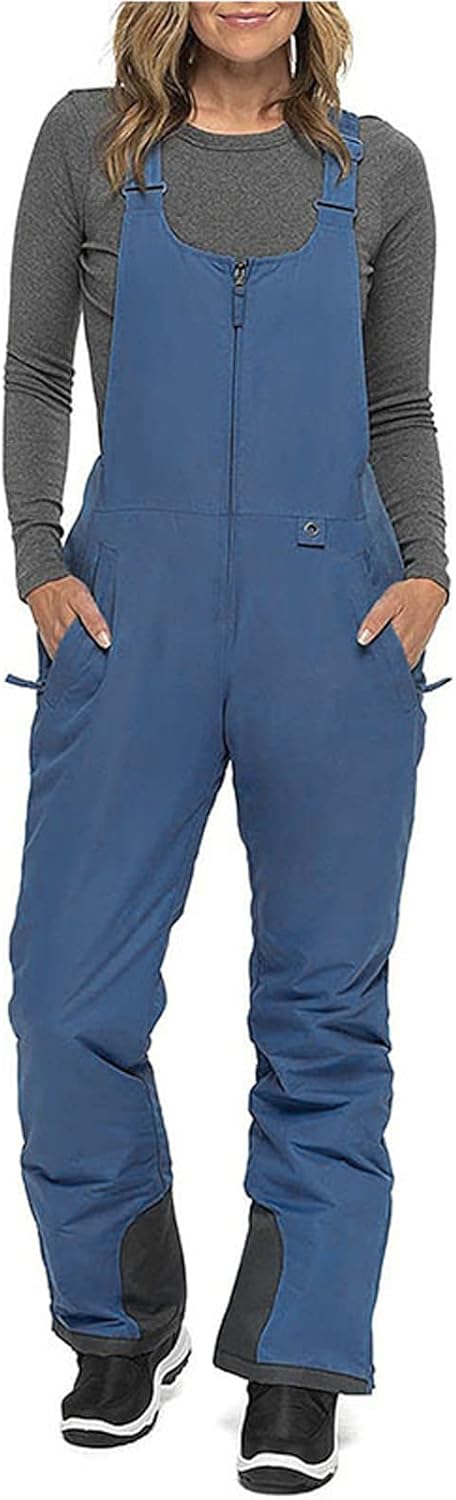 Nituyy Women's Waterproof Snow Ski Bibs Overalls Insulated Snowboard Ladies Skiing Bib Pants with Pocket