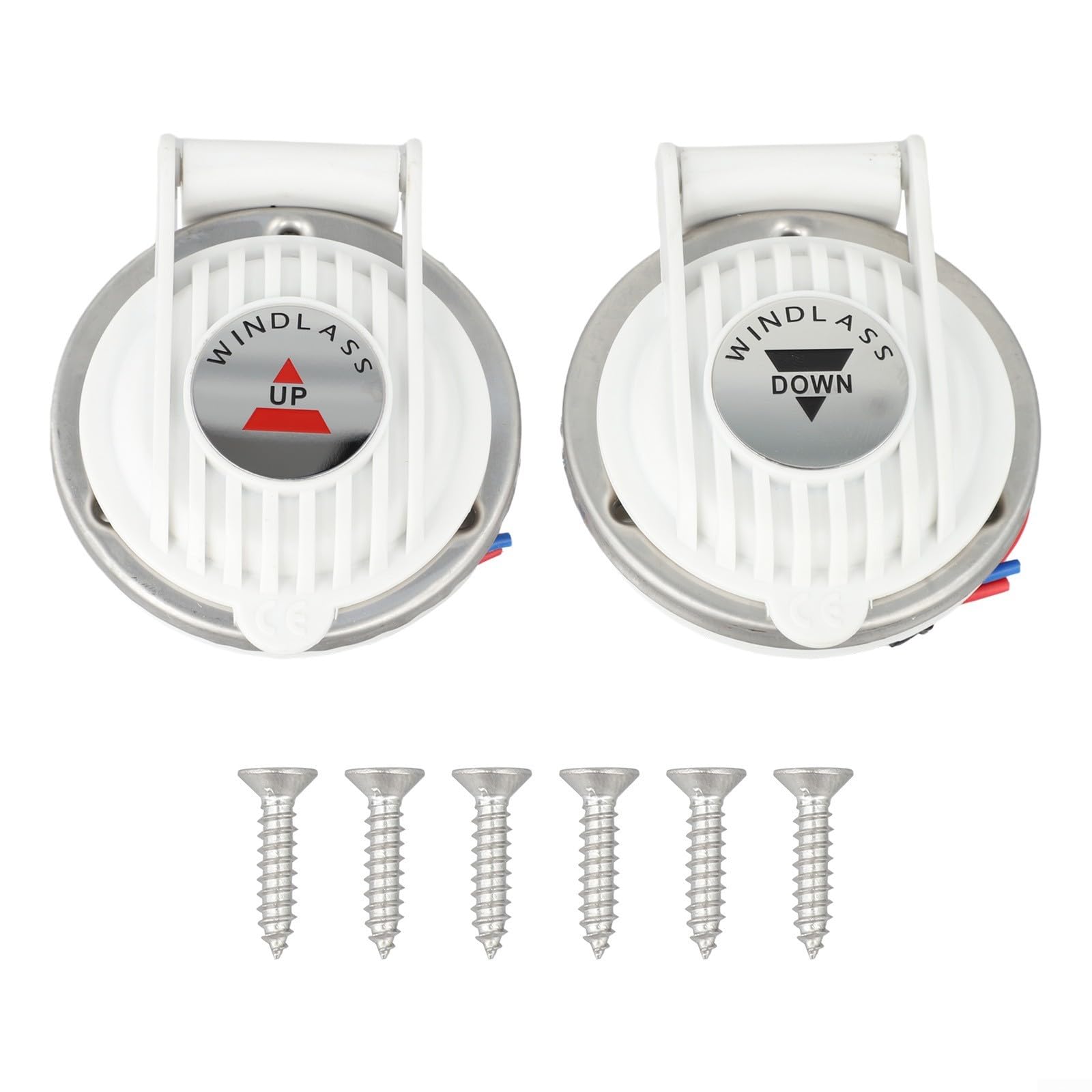 Coppia di interruttori a pedale per argano di ancoraggio marino Shophubio 12 V / 24 V con controllo salita/discesa elettrico e copertura di sicurezza compatibile con argani DC per yacht