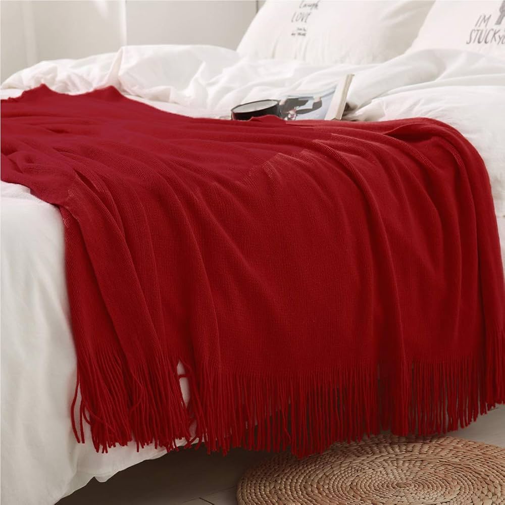 Amazon.com: Homiest Decorative Knitted Throw Blanket with