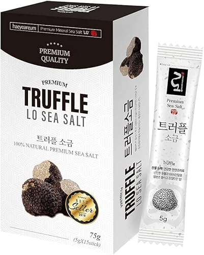 Polvo de trufa 100% premium LO Sea Salt 150 g/5.29 oz (0.18 oz x 30 varillas) Coreano secado al sol, tipo bolsa, ingrediente natural, minerales ricos