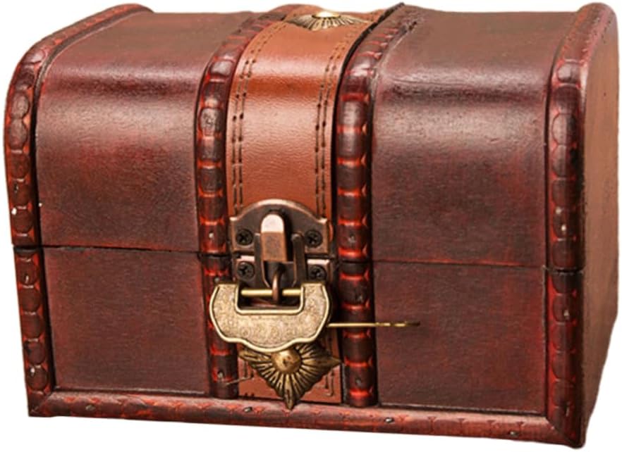 Antique Wooden Jewelry Box Vintage Storage Chest for Treasures Elegant Organizer for Natural Design for Home Decoration and Giving