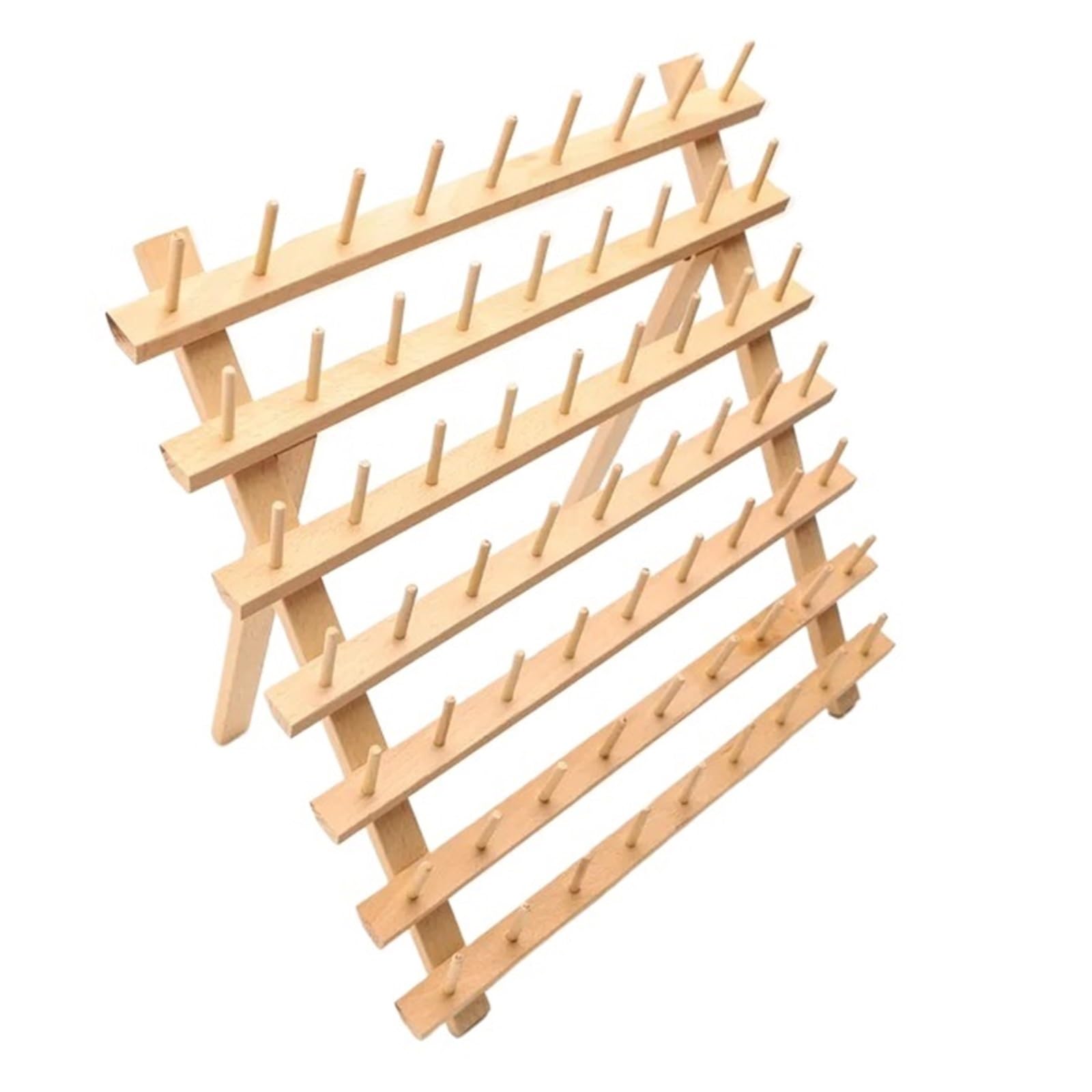 Estante De Carretes De Hilo 63 pequeños carretes de hilo de madera natural, soporte for hilo de coser, organizador y estante de almacenamiento for trenzar el cabello Para Colgar Para Bordar, Acolchar