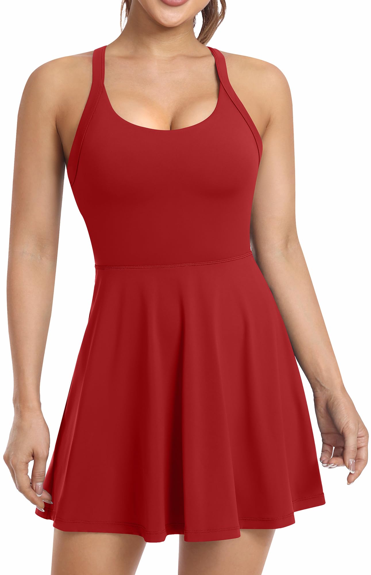 JAFINSY Workout Tennis Dress with Built-in Shorts