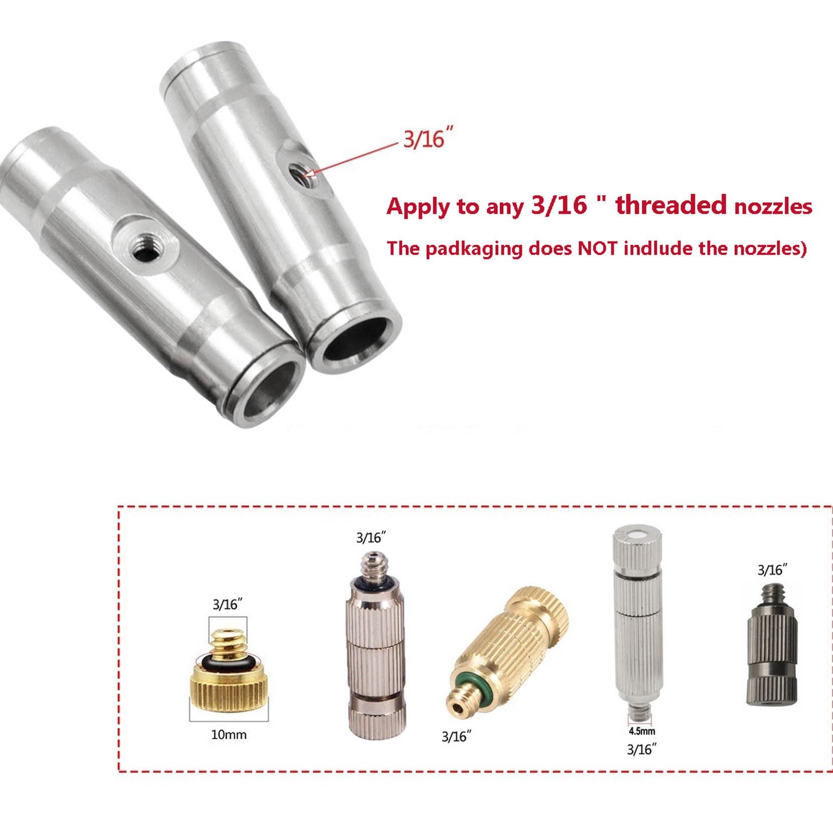 100 Pezzi 1/4 '' Kit di Giunzione Pneumatica per Raccordi, T-Giunzione Pneumatica Raccordi Rapidi Tubo Connettore Tubo