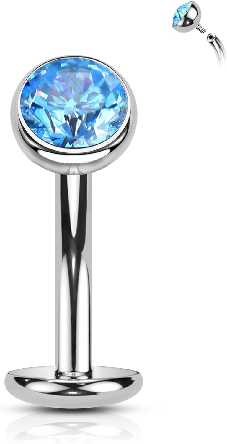 COCHARM G23 Solid Titanium Belly Button Rings Floating Belly Navel Rings 14G Internally Threaded Belly Piercing Jewelry Hypoallergenic