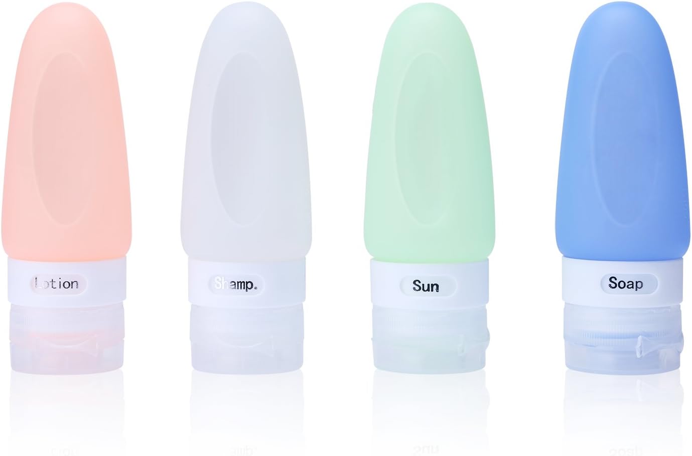 YuanKanJu Silicone Travel Bottles Set Portable Soft Refillable Travel Tubes for Shampoo Conditioner Lotion Travel Containers (Medium)