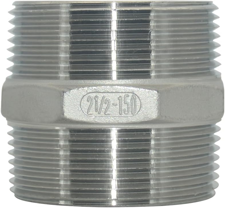3/8" x 3/8" NPT Male Threaded Hex Nipple,Stainless Steel 304 Quick Coupler Pipe Fitting