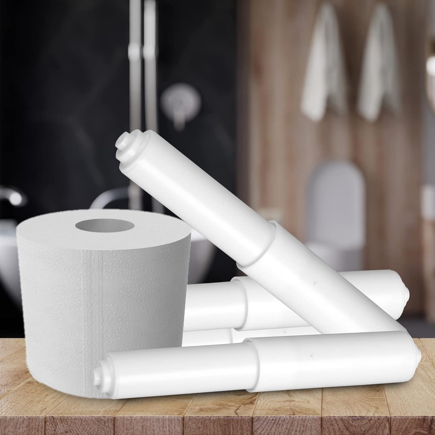 Spring Loaded Toilet Paper Holder White Toilet Paper Holder,1/2PCS ...