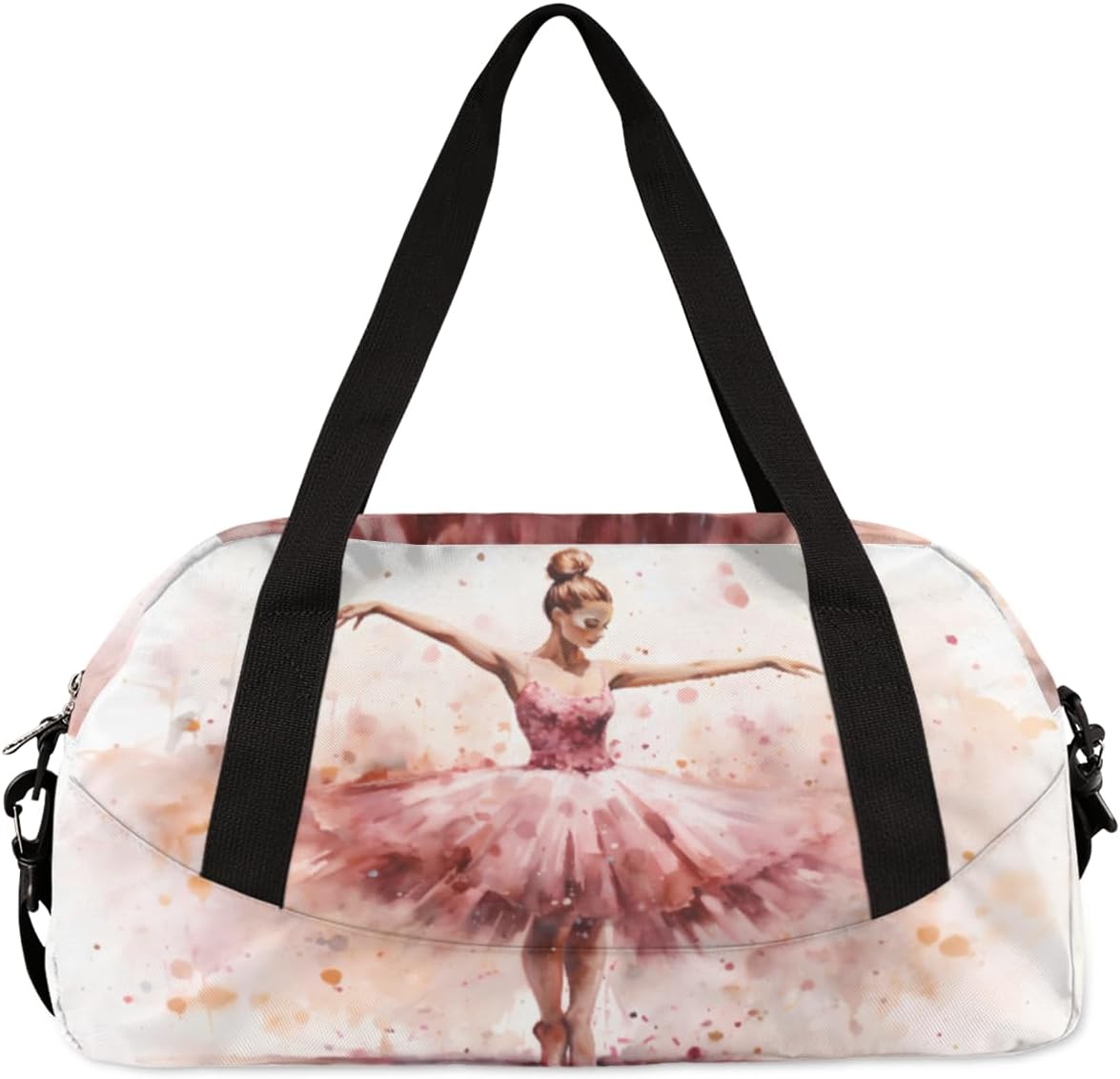 Personalized Dance Bag for Girls, Custom Sports Gym Bag for Boys, Customized Kids Duffel Bags Overnight Weekender Sleepover Bag Travel Duffel Bag, Abstract Ballerina Dancing