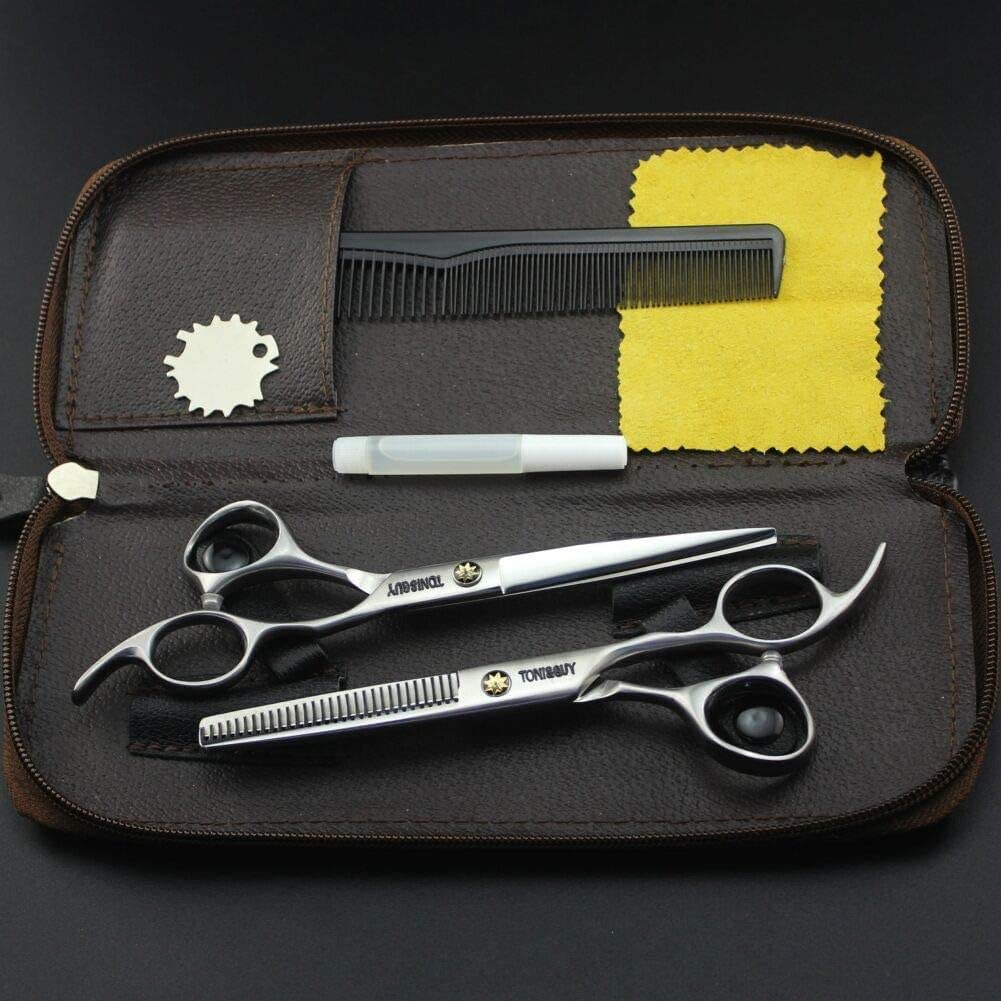 Forbici da barbiere retrò Forbici per capelli di lusso,Forbici da parrucchiere professionali viola,Forbici giapponesi professionali da 6 pollici,Forbici da parrucchiere professionali,B,Dent cut 6 inch